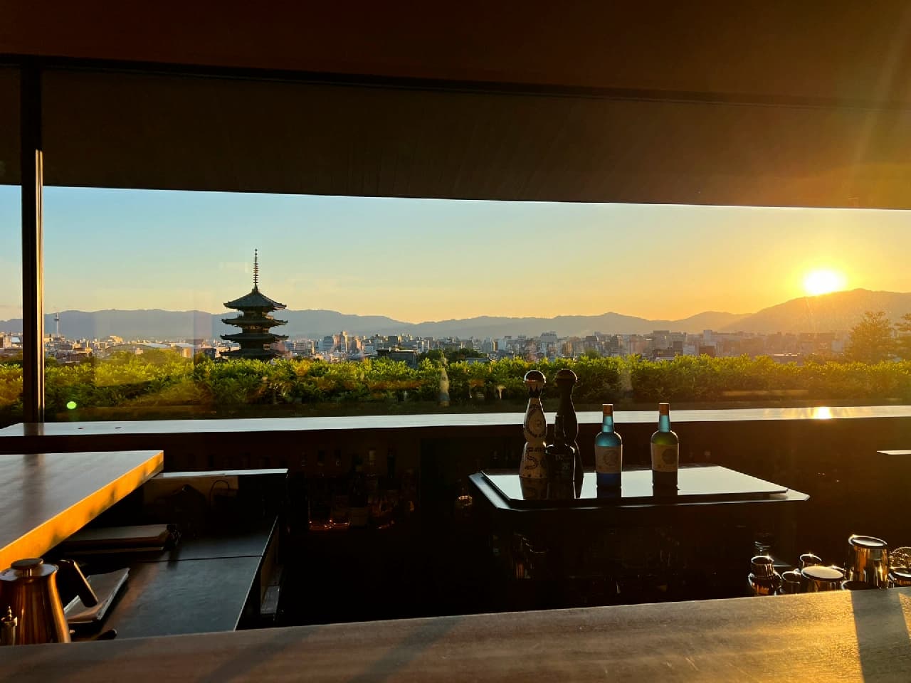 Kyoto sunset view from Bar KOHAKU at Park Hyatt Kyoto, an ideal spot for cityscape views