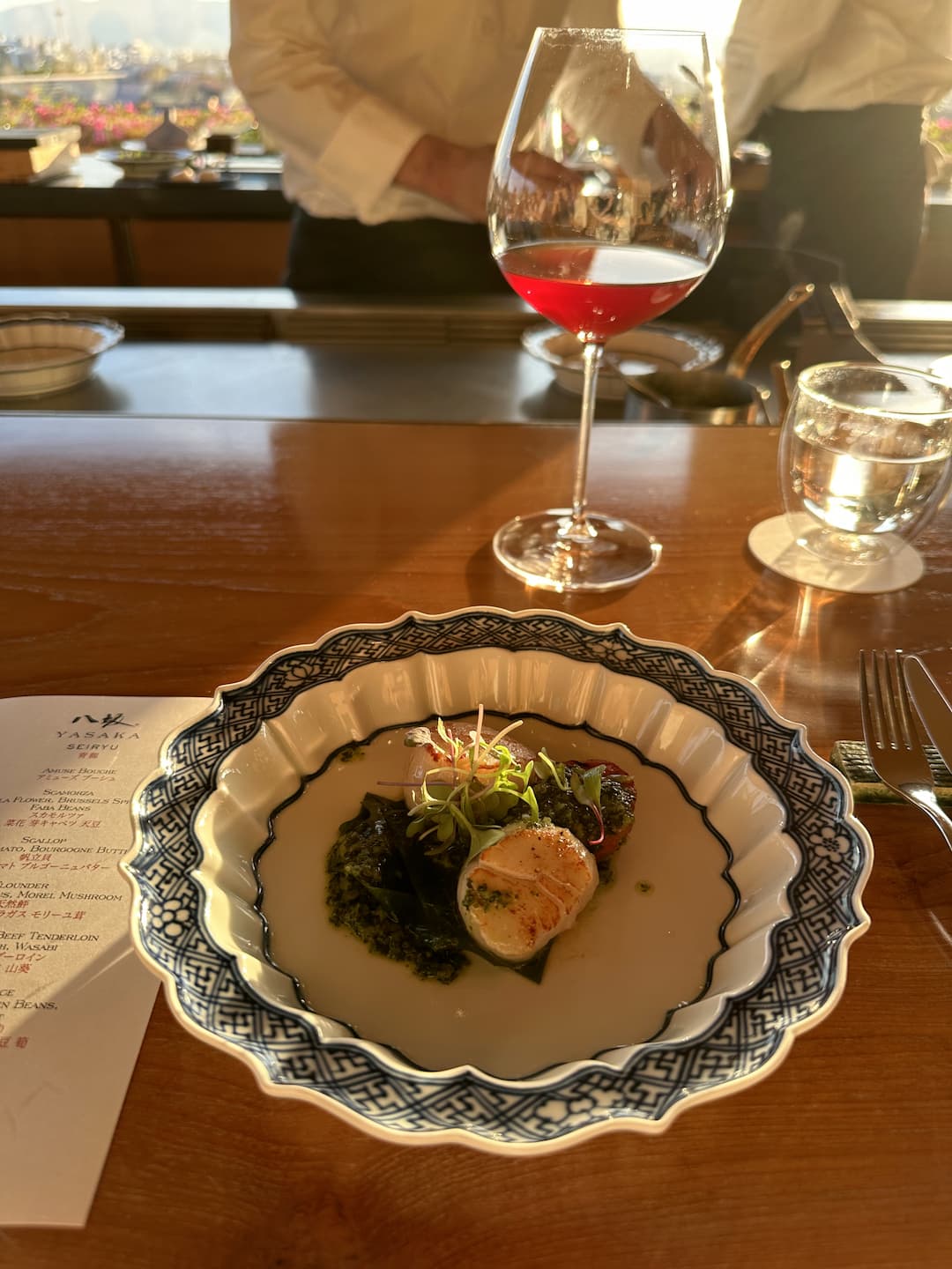 Dinner Set at YASAKA, the Signature Restaurant at Park Hyatt Kyoto - Exquisite Scallops