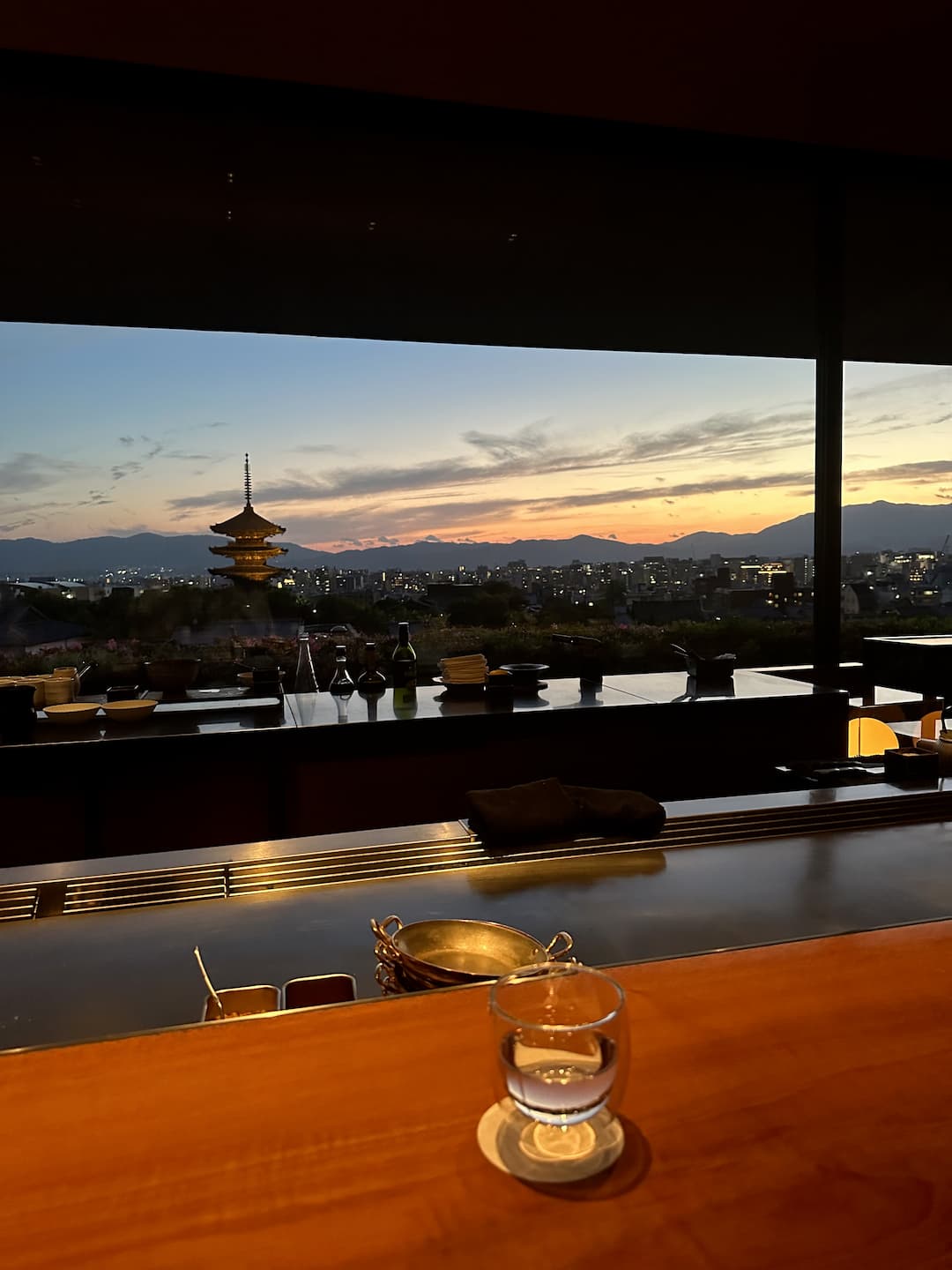 Highlight of Sunset Views at YASAKA, the Signature Restaurant at Park Hyatt Kyoto